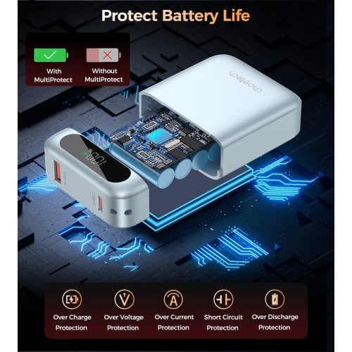 Powerbank Choetech B860 10000mAh 22.5W (B860-CCLBE) Light Blue купить в Украине | Telemart фото