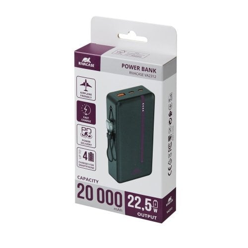 Powerbank Rivacase Rivapower VA2312 20000mAh 22.5W Black купить в Украине | Telemart фото