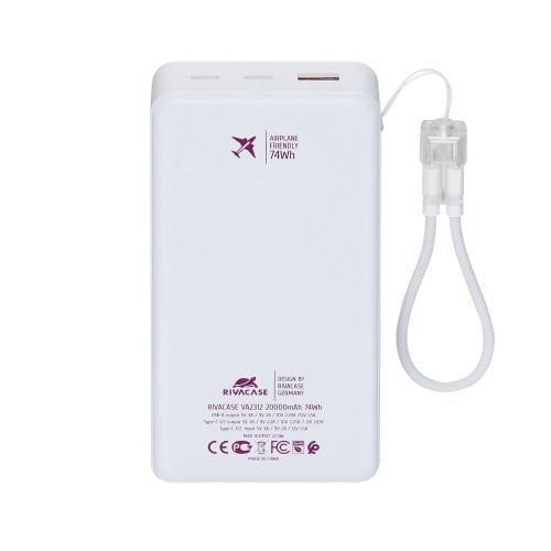 Powerbank Rivacase Rivapower VA2312 20000mAh 22.5W White купить в Украине | Telemart фото