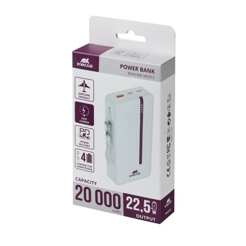 Powerbank Rivacase Rivapower VA2312 20000mAh 22.5W White купить в Украине | Telemart фото