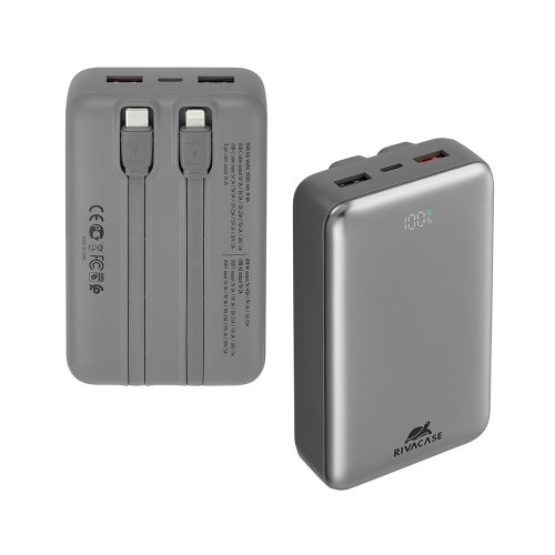 Powerbank Rivacase Rivapower VA2612 20000mAh 30W Grey купити в Україні | Telemart фото