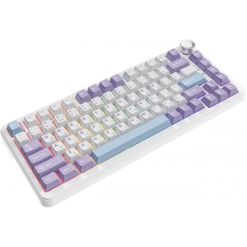 Уценка клавиатура Ajazz AK820 MAX RGB Magnetic Switches (AK820MAX-WM-PWB) Purple/White/Blue (Вскрытая упаковка, 916879) купить в Украине | Telemart фото