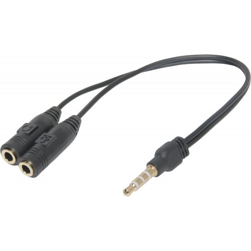 Разветвитель Defender 3.5mm to 2 x 3.5mm 0.15m (63012) Black купить в Украине | Telemart фото