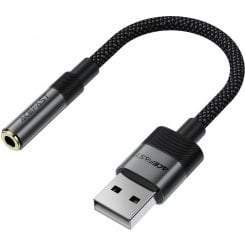 Переходник Acefast J13 USB to 3.5mm 0.15m (6974316285298) Black