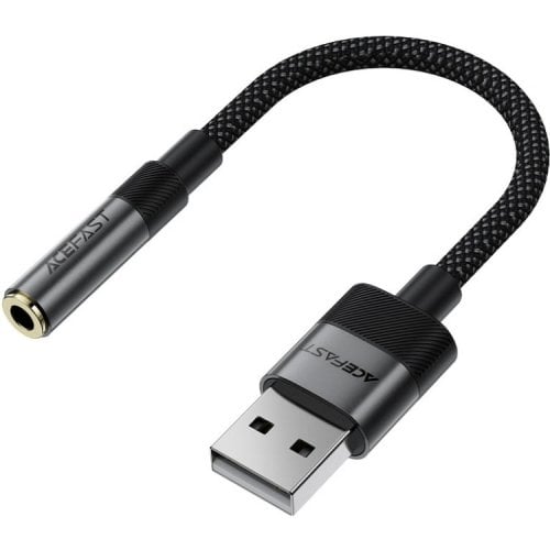 Переходник Acefast J13 USB to 3.5mm 0.15m (6974316285298) Black купить в Украине | Telemart фото
