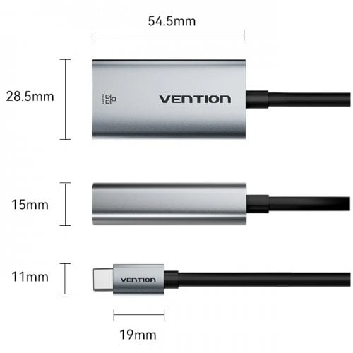 Сетевая карта Vention USB 3.1 Type-C to Gigabit Ethernet (CFPHB) Grey купить в Украине | Telemart фото