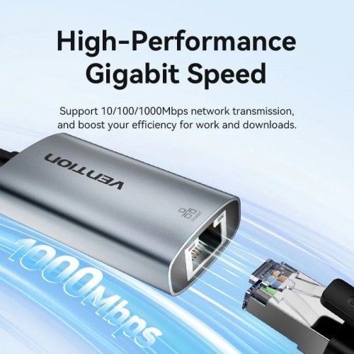 Сетевая карта Vention USB 3.1 Type-C to Gigabit Ethernet (CFPHB) Grey купить в Украине | Telemart фото