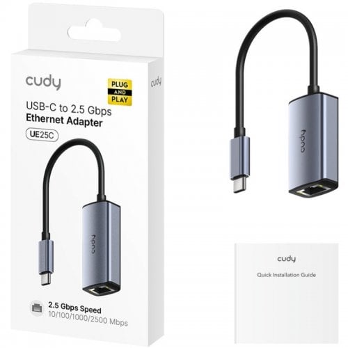 Сетевая карта Cudy UE25C USB 3.0 Type-C to 2.5G Ethernet Grey купить в Украине | Telemart фото
