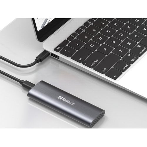 Зовнішня кишеня Sandberg M.2 SSD NVME Enclosure USB 3.2 Type-C (136-39) Grey купити в Україні | Telemart фото