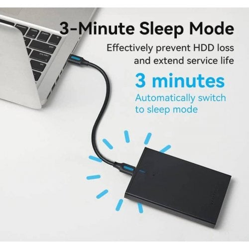 Внешний карман Vention 2.5" SATA to USB 3.0 (KPAB0) Black купить в Украине | Telemart фото