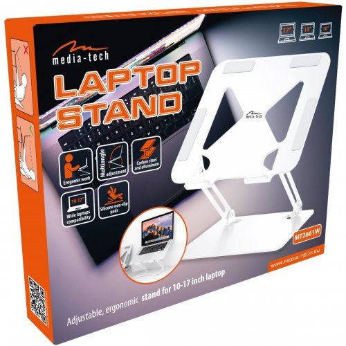 Підставка для ноутбука Media-Tech Laptop Stand (MT2661W) White купити в Україні | Telemart фото