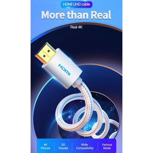 Кабель Vention HDMI to HDMI V2.0 4K 3m (AABII) Silver купить в Украине | Telemart фото
