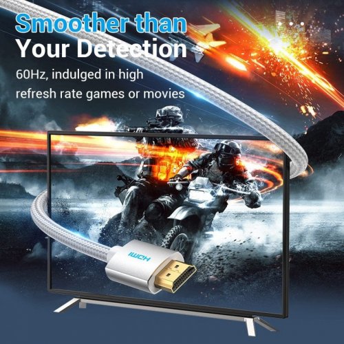 Кабель Vention HDMI to HDMI V2.0 4K 10m (AABIL) Silver купить в Украине | Telemart фото