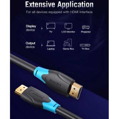 Кабель Vention HDMI to HDMI V2.0 4K 15m (AACBN) Black купить в Украине | Telemart фото