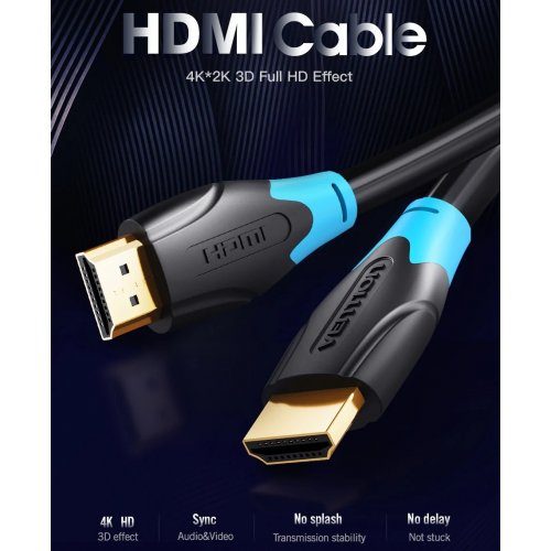 Кабель Vention HDMI to HDMI V2.0 4K 15m (AACBN) Black купить в Украине | Telemart фото
