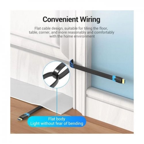 Кабель Vention Flat HDMI to HDMI V2.0 4K 5m (AAKBJ) Black купить в Украине | Telemart фото