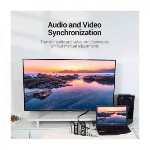 Кабель Vention Flat HDMI to HDMI V2.0 4K 5m (AAKBJ) Black купить в Украине | Telemart фото