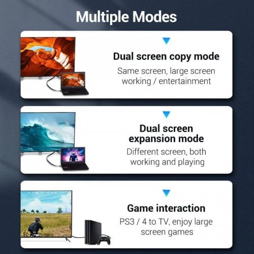 Кабель Vention Flat HDMI to HDMI V2.0 4K 8m (AAKBK) Black купить в Украине | Telemart фото