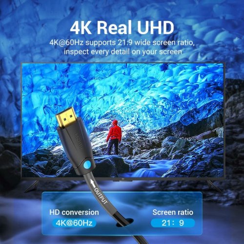 Кабель Vention Engineering HDMI to HDMI V2.0 4K 10m (AAMBL) Black купить в Украине | Telemart фото