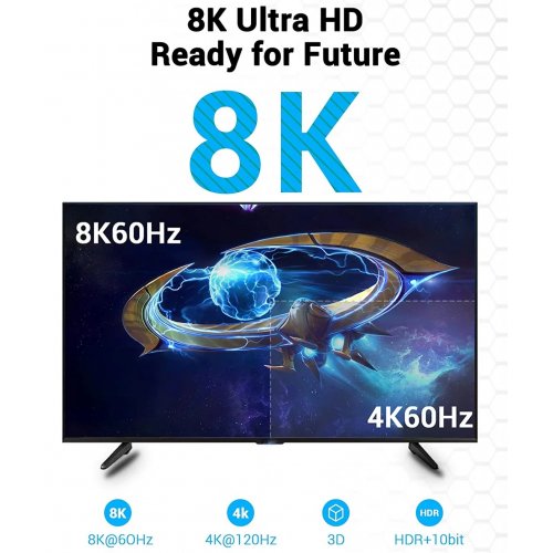Кабель Vention HDMI to HDMI V2.1 8K 1.5m (AANBG) Black купить в Украине | Telemart фото