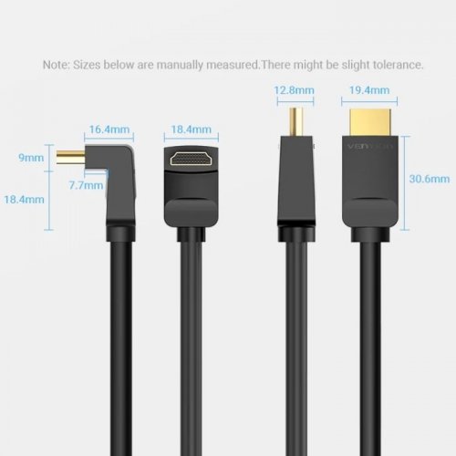 Кабель Vention HDMI to HDMI 270° V2.0 4K 1.5m (AAQBG) Black купить в Украине | Telemart фото