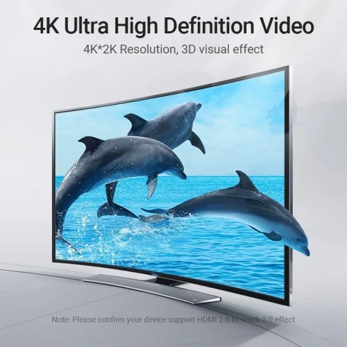 Кабель Vention HDMI to HDMI 270° V2.0 4K 1.5m (AAQBG) Black купить в Украине | Telemart фото