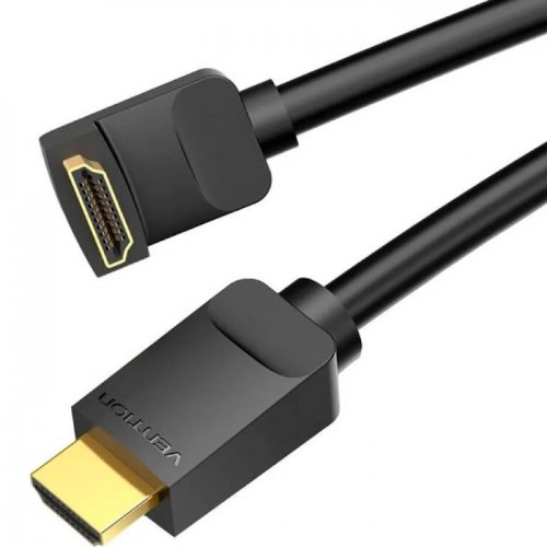 Кабель Vention HDMI to HDMI 90° V2.0 4K 2m (AARBH) Black купить в Украине | Telemart фото