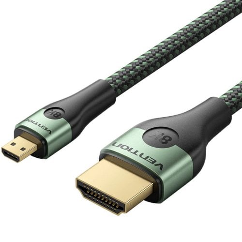 Кабель Vention Micro HDMI to HDMI V2.0 8K 1m (AGKGF) Green купить в Украине | Telemart фото