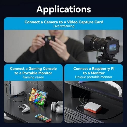 Кабель Vention Micro HDMI to HDMI V2.0 8K 1m (AGKGF) Green купить в Украине | Telemart фото
