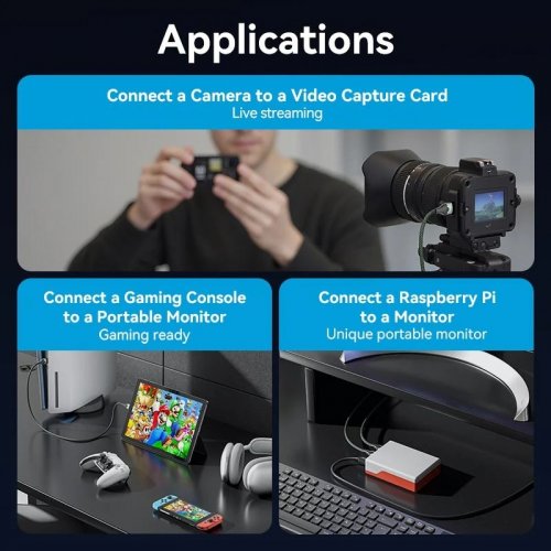 Кабель Vention Micro HDMI to HDMI V2.0 8K 2m (AGKGH) Green купить в Украине | Telemart фото