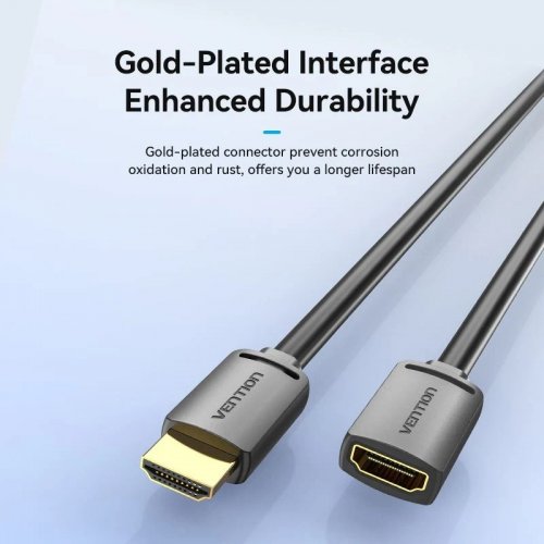 Удлинитель Vention HDMI to HDMI V2.0 4K 5m (AHCBJ) Black/Gray купить в Украине | Telemart фото