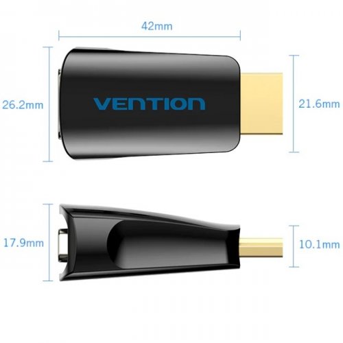 Адаптер Vention HDMI to VGA + Audio 1080P (AIDB0) Black купить в Украине | Telemart фото