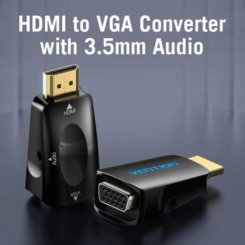 Адаптер Vention HDMI to VGA + Audio 1080P (AIDB0) Black купить в Украине | Telemart фото