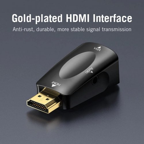 Адаптер Vention HDMI to VGA + Audio 1080P (AIDB0) Black купить в Украине | Telemart фото