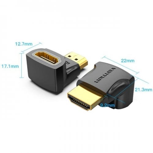 Адаптер Vention HDMI to HDMI 90° 4K (AIOB0) Black купить в Украине | Telemart фото