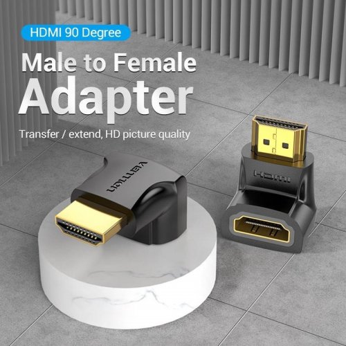 Адаптер Vention HDMI to HDMI 90° 4K (AIOB0) Black купить в Украине | Telemart фото