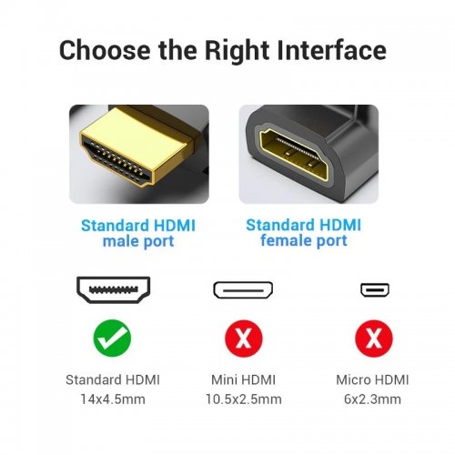 Адаптер Vention HDMI to HDMI 90° 4K (AIOB0) Black купить в Украине | Telemart фото