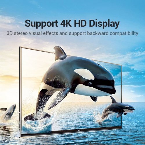 Адаптер Vention HDMI to HDMI 90° 4K (AIOB0) Black купить в Украине | Telemart фото