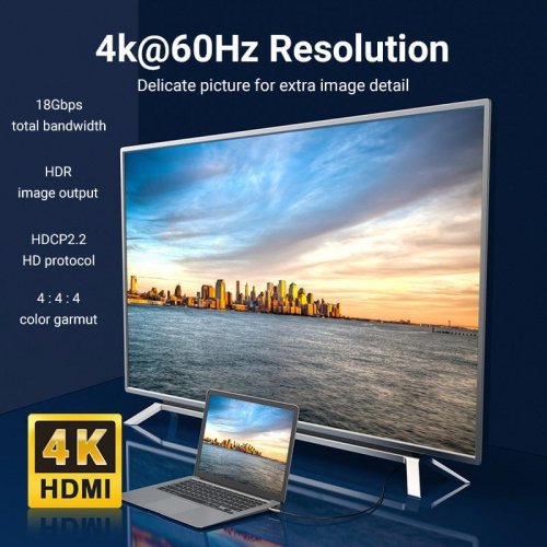 Кабель оптический (AOC) Vention Optical HDMI to HDMI V2.0 4K 50m (ALABX) Black купить в Украине | Telemart фото