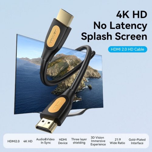 Кабель Vention HDMI to HDMI V2.0 4K 1.5m (ALIBG) Black купить в Украине | Telemart фото