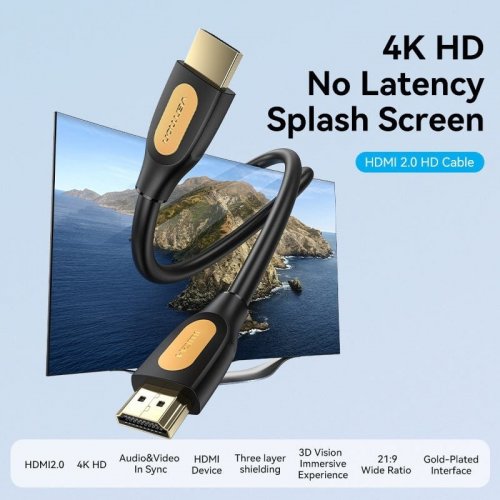 Кабель Vention HDMI to HDMI V2.0 4K 10m (ALIBL) Black купить в Украине | Telemart фото