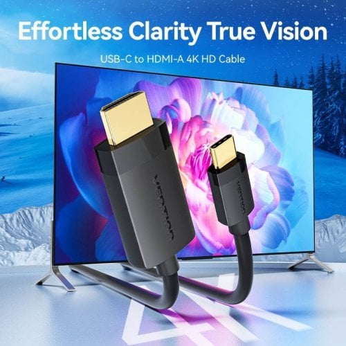 Кабель Vention USB Type-C to HDMI 4K 2m (CRIBH) Black купить в Украине | Telemart фото