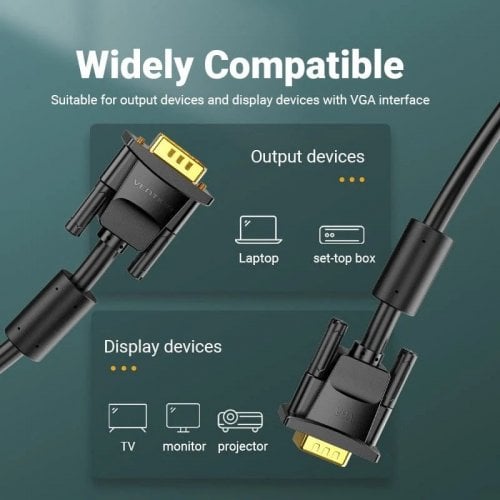Кабель Vention VGA to VGA 1m (DAEBF) Black купить в Украине | Telemart фото