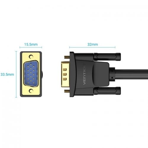 Кабель Vention VGA to VGA 2m (DAEBH) Black купить в Украине | Telemart фото