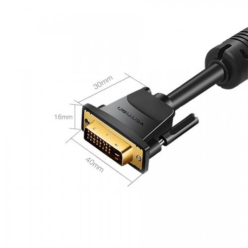 Кабель Vention DVI-D to DVI-D Dual Link 2K 1.5m (EAABG) Black купити в Україні | Telemart фото