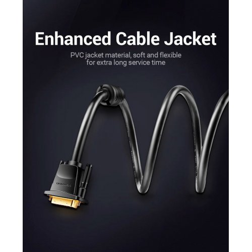 Кабель Vention DVI-D to DVI-D Dual Link 2K 1.5m (EAABG) Black купити в Україні | Telemart фото