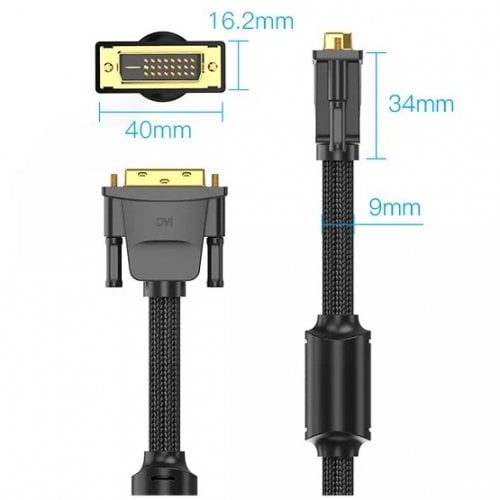 Кабель Vention DVI-D to DVI-D 2K 8m (EAEBK) Black купить в Украине | Telemart фото