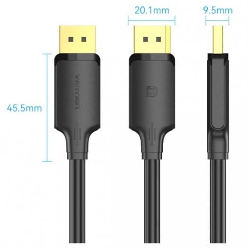 Кабель Vention DisplayPort to DisplayPort V1.2 4K 5m (HAKBJ) Black купить в Украине | Telemart фото