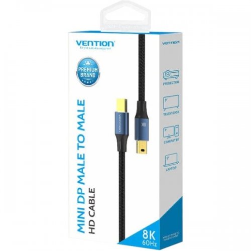 Кабель Vention Mini DisplayPort to Mini DisplayPort V1.4 8K 2m (HCGLH) Blue купить в Украине | Telemart фото