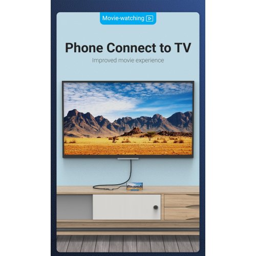 Переходник Vention USB Type-C to HDMI 4K 0.15m (TDEHB) Gray купить в Украине | Telemart фото